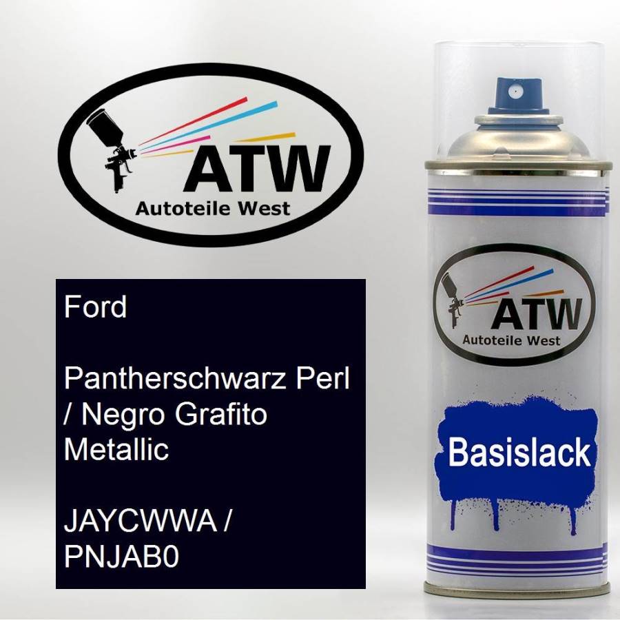 Ford, Pantherschwarz Perl / Negro Grafito Metallic, JAYCWWA / PNJAB0: 400ml Sprühdose, von ATW Autoteile West.
